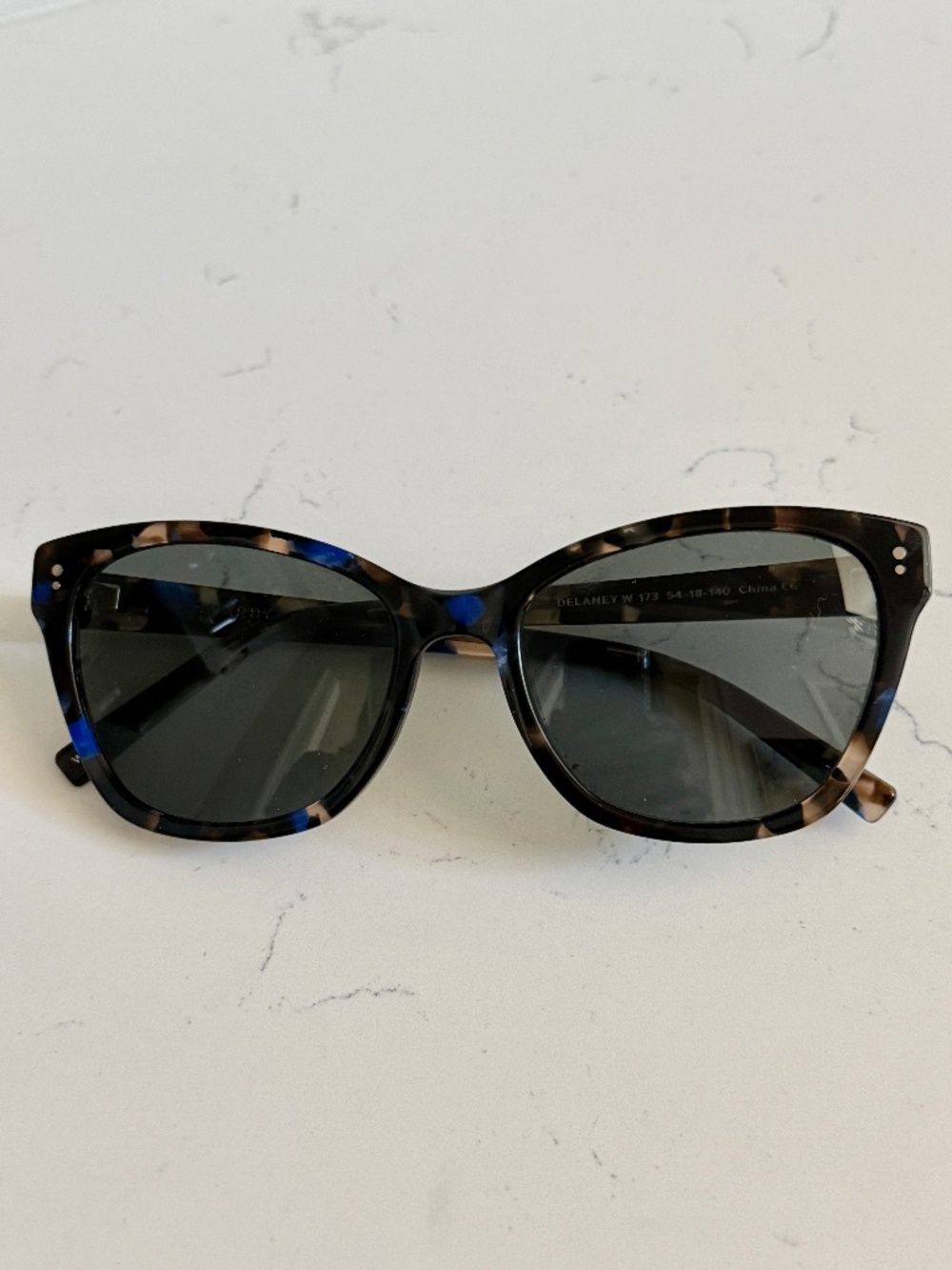 Warby Parker "Delaney" Tanzanite Tortoise Frames.
